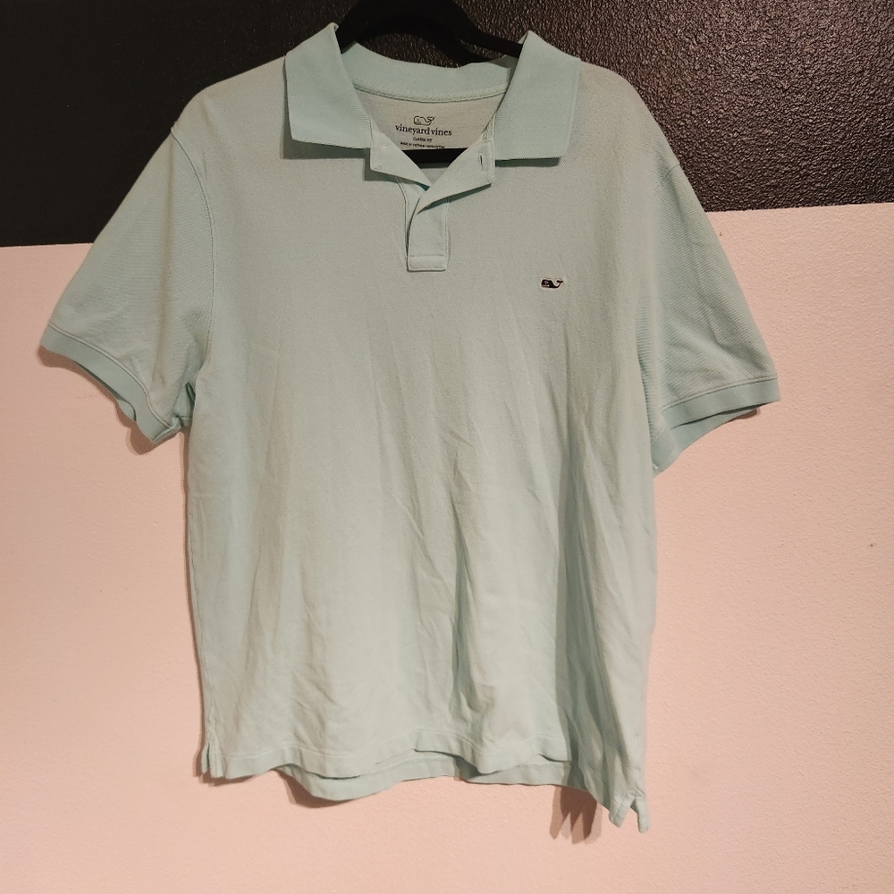 Vineyard Vines Light Blue Polo Shirt Size Large